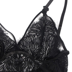 Subblime - Babydoll  Bretelles En Dentelle Réglables Noir S/M
